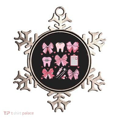 Coquette Bow Cute Teeth Dentist Squad Dental Assistant Ornament