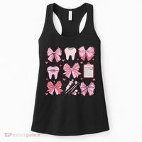 Coquette Bow Cute Teeth Dentist Squad Dental Assistant Women's Tank Top thumb 0
