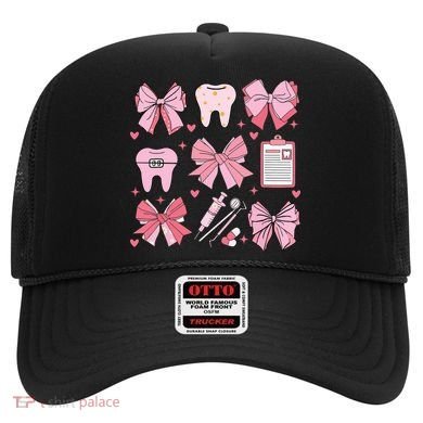 Coquette Bow Cute Teeth Dentist Squad Dental Assistant Hat
