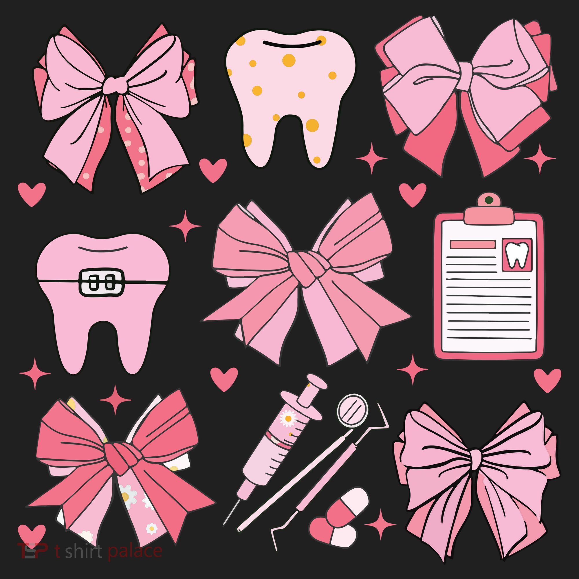 Coquette Bow Cute Teeth Dentist Squad Dental Assistant Hat