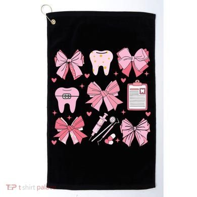 Coquette Bow Cute Teeth Dentist Squad Dental Assistant Golf Towel