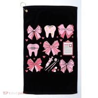 Coquette Bow Cute Teeth Dentist Squad Dental Assistant Golf Towel thumb 0