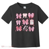 Coquette Bow Cute Teeth Dentist Squad Dental Assistant Toddler T-Shirt thumb 0