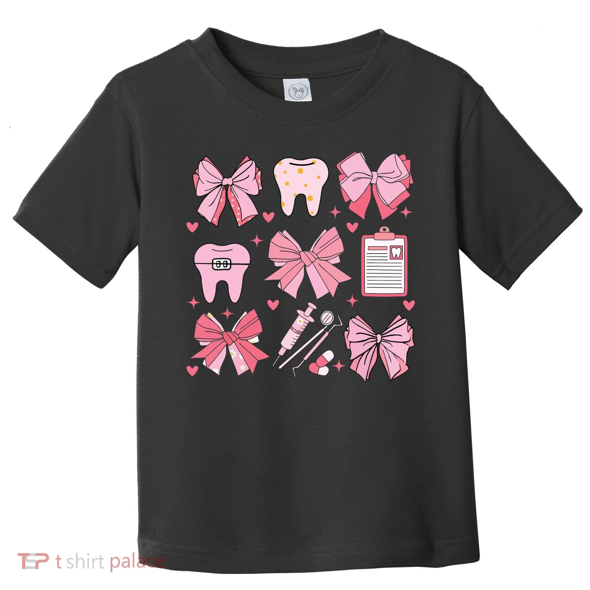 Coquette Bow Cute Teeth Dentist Squad Dental Assistant Toddler T-Shirt