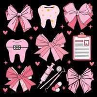 Coquette Bow Cute Teeth Dentist Squad Dental Assistant Women's T-Shirt thumb 6