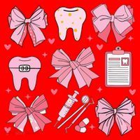 Coquette Bow Cute Teeth Dentist Squad Dental Assistant Santa Hat thumb 1