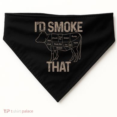 Chef Butcher Cook BBQ I'd Smoke That Cow Beef USA-Made Doggie Bandana