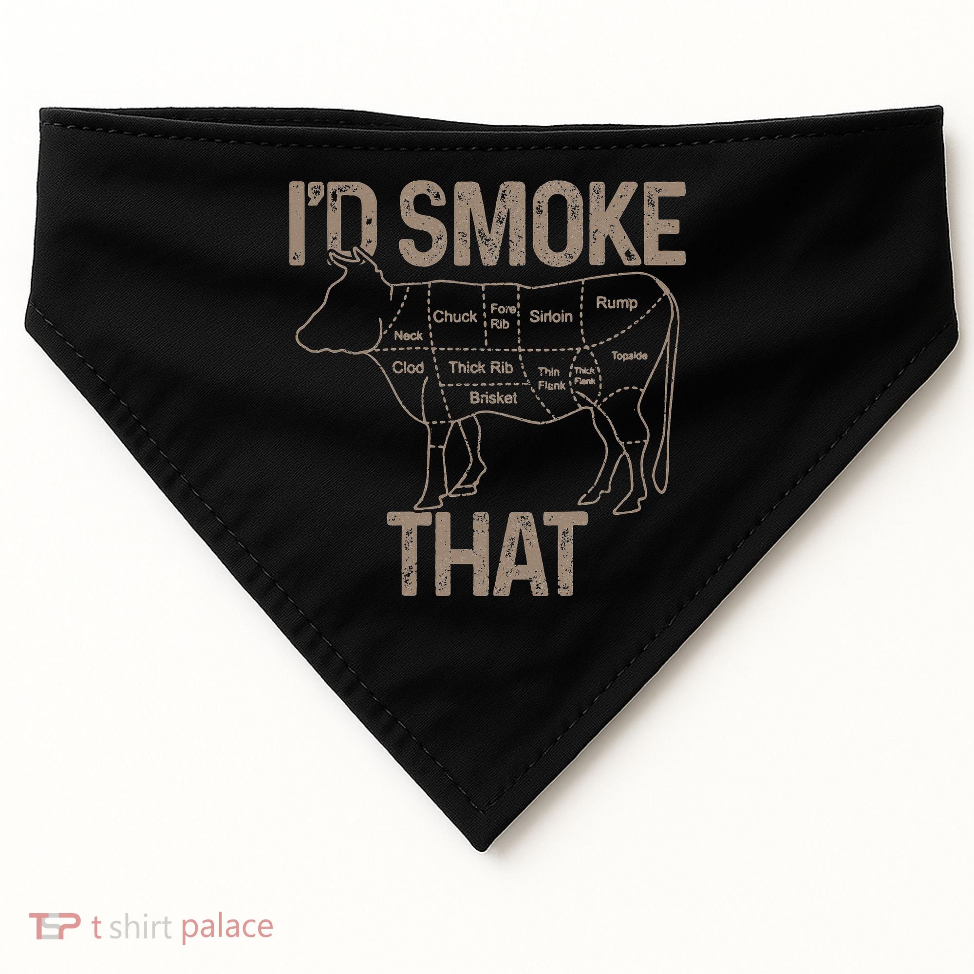 Chef Butcher Cook BBQ I'd Smoke That Cow Beef USA-Made Doggie Bandana