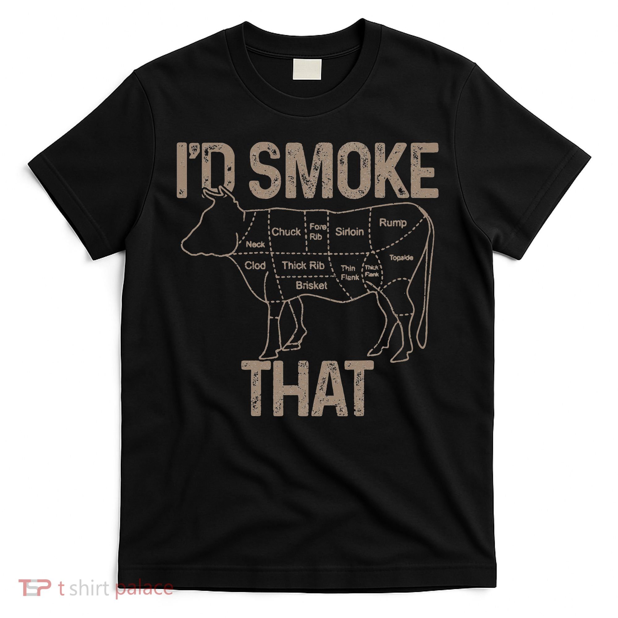 Chef Butcher Cook BBQ I'd Smoke That Cow Beef T-Shirt