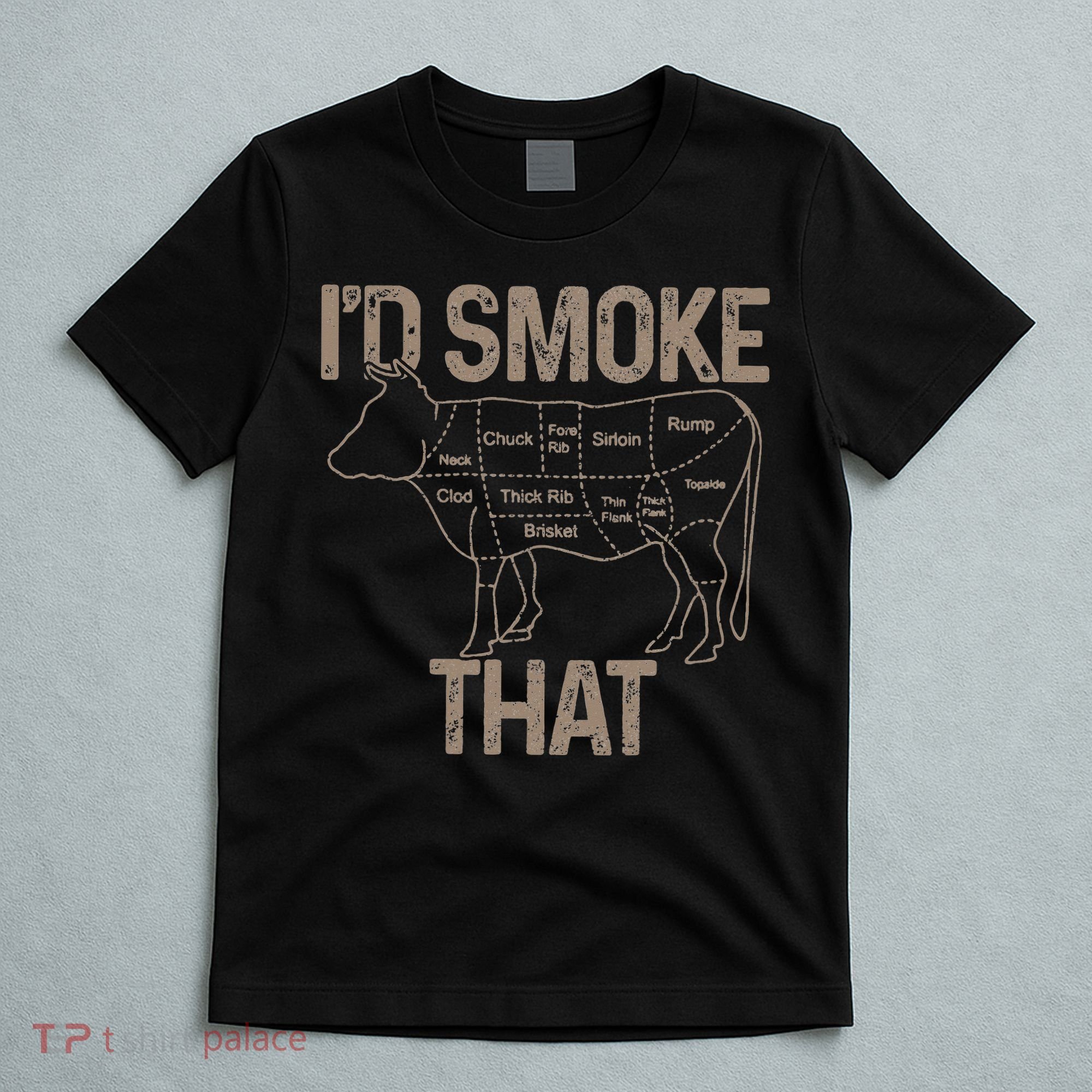 Chef Butcher Cook BBQ I'd Smoke That Cow Beef T-Shirt