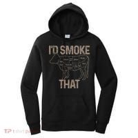 Chef Butcher Cook BBQ I'd Smoke That Cow Beef Women's Hoodie thumb 0