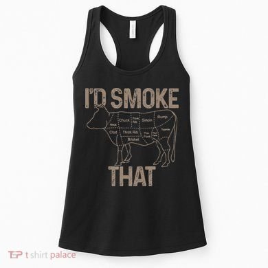Chef Butcher Cook BBQ I'd Smoke That Cow Beef Women's Tank Top