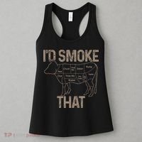Chef Butcher Cook BBQ I'd Smoke That Cow Beef Women's Tank Top thumb 3