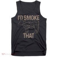 Chef Butcher Cook BBQ I'd Smoke That Cow Beef Tank Top thumb 0