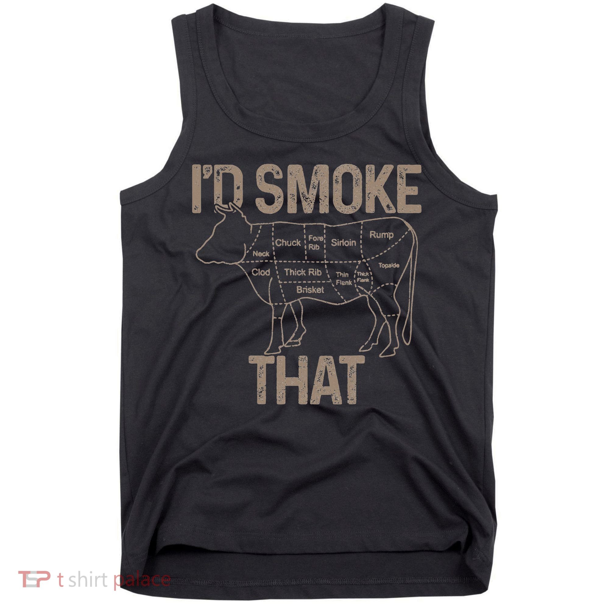Chef Butcher Cook BBQ I'd Smoke That Cow Beef Tank Top