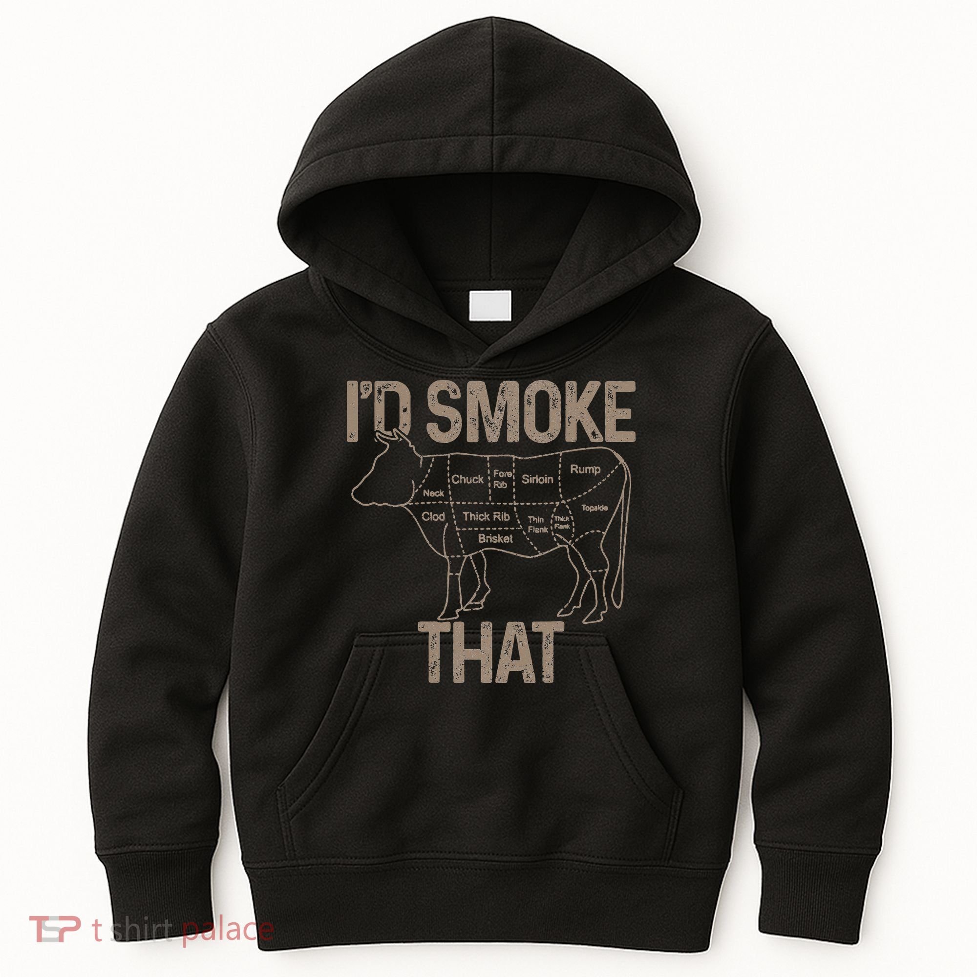 Chef Butcher Cook BBQ I'd Smoke That Cow Beef Kids Hoodie