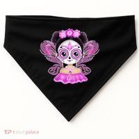 Cute Breast Cancer Awareness Sugar Skull Girl USA-Made Doggie Bandana thumb 0