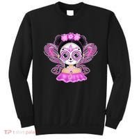 Cute Breast Cancer Awareness Sugar Skull Girl Sweatshirt thumb 0