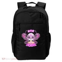 Cute Breast Cancer Awareness Sugar Skull Girl Backpack thumb 0
