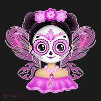 Cute Breast Cancer Awareness Sugar Skull Girl Bucket Hat thumb 4