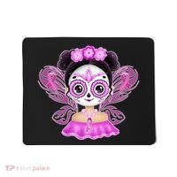Cute Breast Cancer Awareness Sugar Skull Girl Mousepad thumb 0