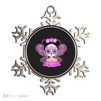 Cute Breast Cancer Awareness Sugar Skull Girl Ornament thumb 0
