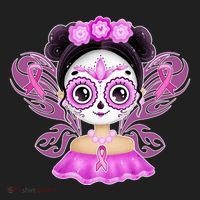 Cute Breast Cancer Awareness Sugar Skull Girl Hat thumb 2