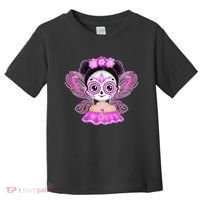 Cute Breast Cancer Awareness Sugar Skull Girl Toddler T-Shirt thumb 0