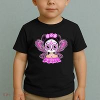 Cute Breast Cancer Awareness Sugar Skull Girl Toddler T-Shirt thumb 2