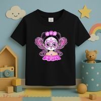 Cute Breast Cancer Awareness Sugar Skull Girl Toddler T-Shirt thumb 3