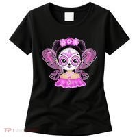 Cute Breast Cancer Awareness Sugar Skull Girl Women's T-Shirt thumb 0