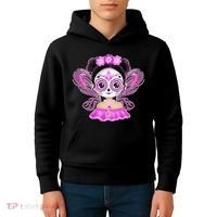 Cute Breast Cancer Awareness Sugar Skull Girl Kids Hoodie thumb 4