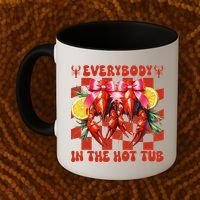 Crawfish Boil Coquette Everybody In Hot Tub Cajun Seafood Coffee Mug thumb 2