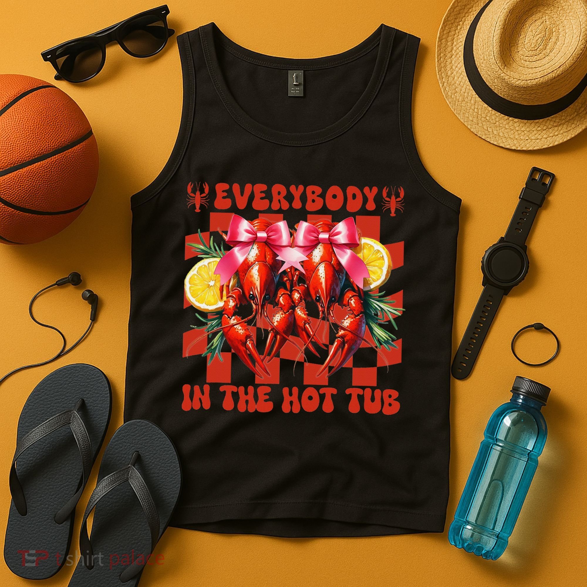 Crawfish Boil Coquette Everybody In Hot Tub Cajun Seafood Tank Top