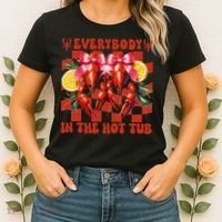 Crawfish Boil Coquette Everybody In Hot Tub Cajun Seafood Women's T-Shirt thumb 2