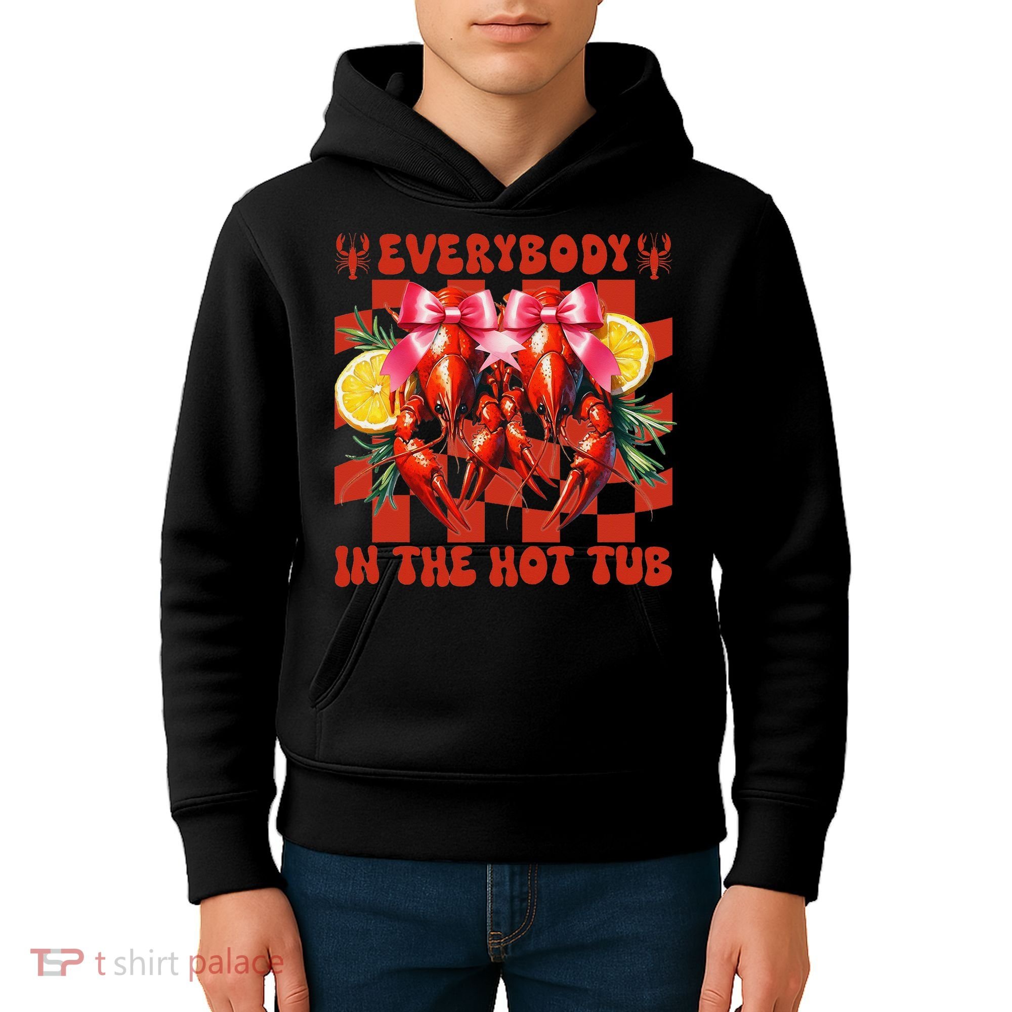 Crawfish Boil Coquette Everybody In Hot Tub Cajun Seafood Kids Hoodie