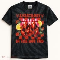 Crawfish Boil Coquette Everybody In Hot Tub Cajun Seafood Kids Tie-Dye T-Shirt thumb 0