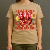 Crawfish Boil Coquette Everybody In Hot Tub Cajun Seafood T-Shirt thumb 4