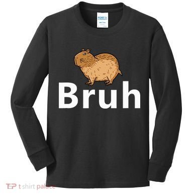 Capybara Bruh Kids Long Sleeve Shirt