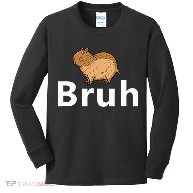 Capybara Bruh Kids Long Sleeve Shirt