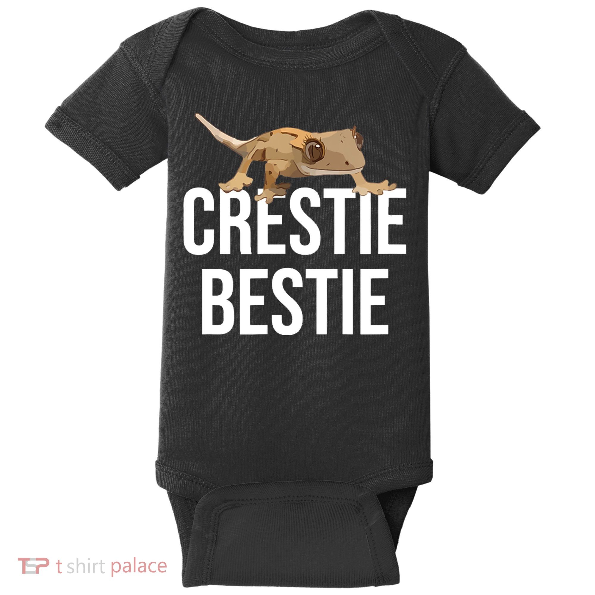 Crestie Bestie Crested Gecko Reptile Lizard Pet Lover Gift TShirt Baby Bodysuit
