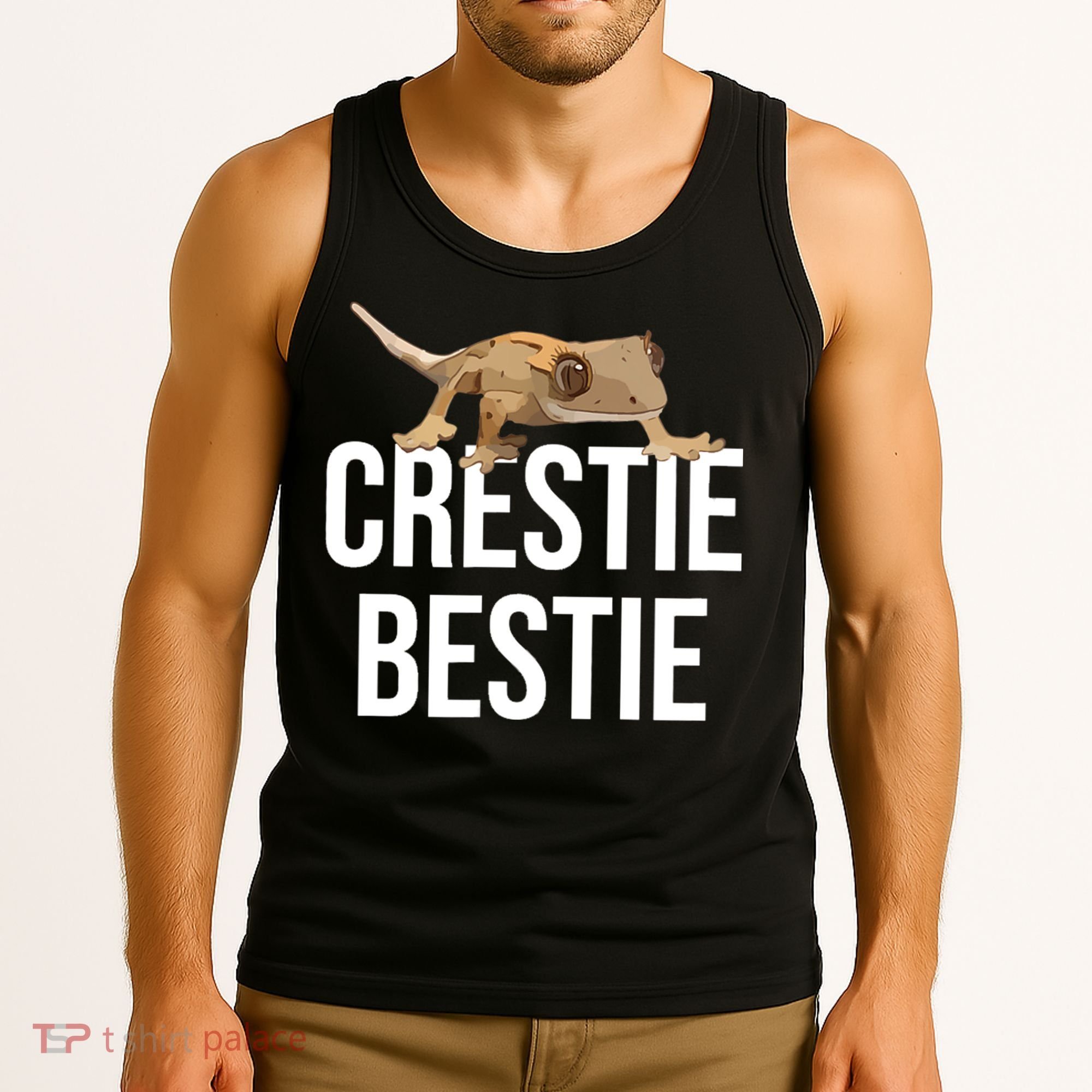 Crestie Bestie Crested Gecko Reptile Lizard Pet Lover Gift TShirt Tank Top