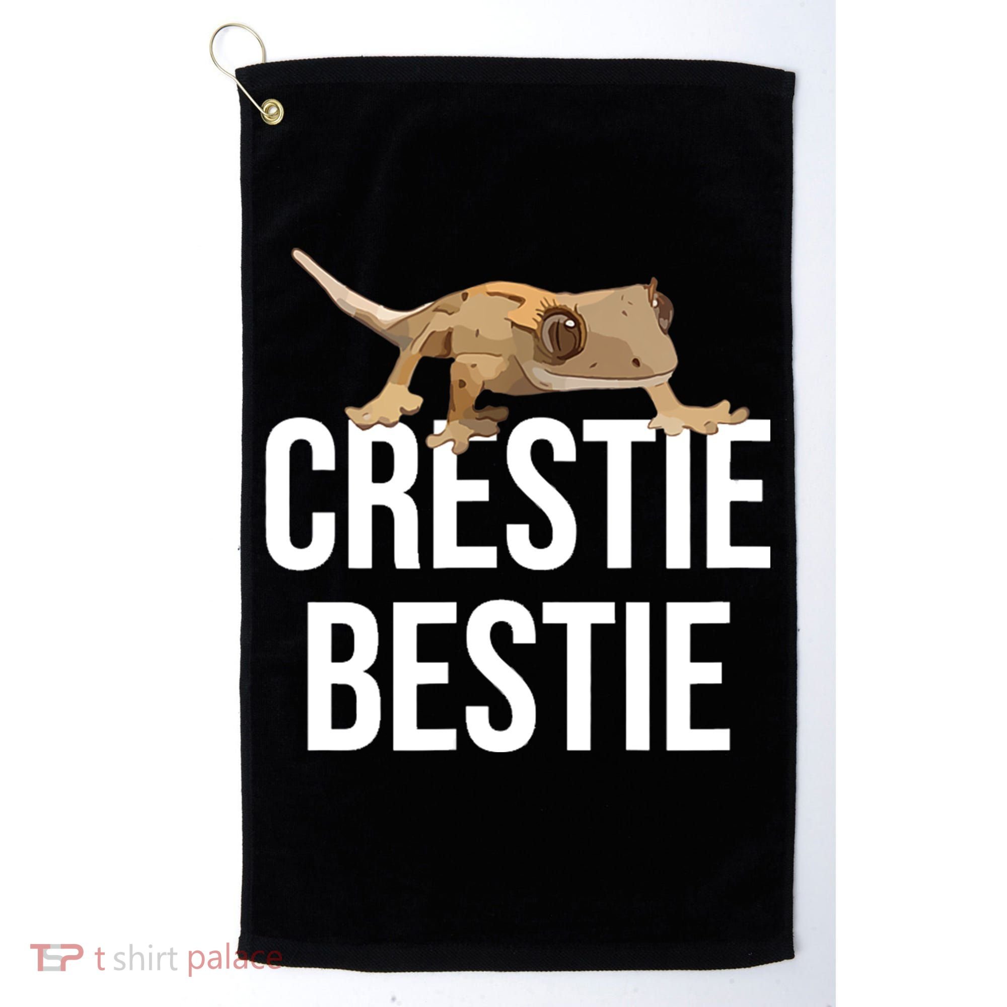 Crestie Bestie Crested Gecko Reptile Lizard Pet Lover Gift TShirt Golf Towel