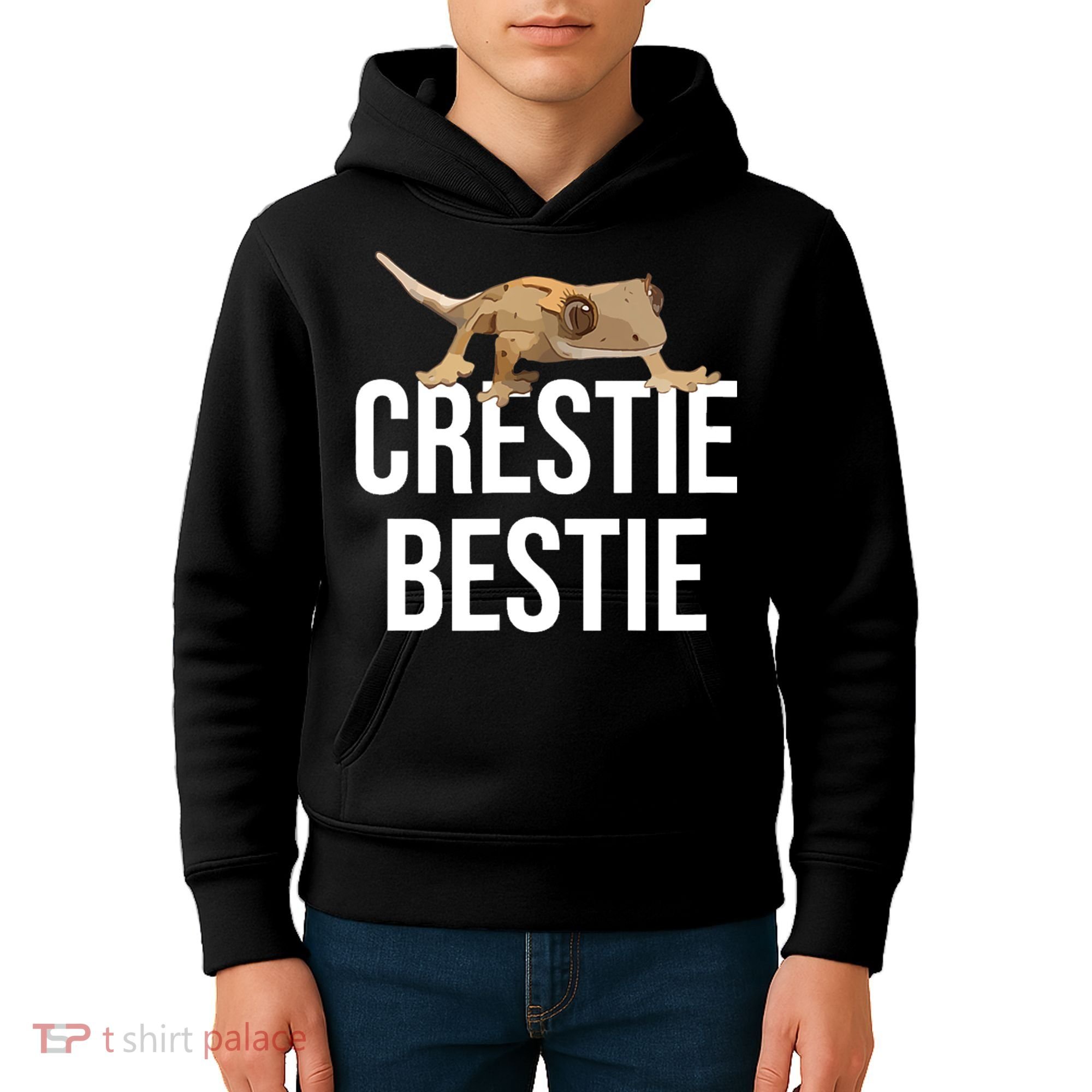 Crestie Bestie Crested Gecko Reptile Lizard Pet Lover Gift TShirt Kids Hoodie