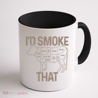 Chef Butcher Cook Bbq I'd Smoke That Cow Beef Funny Gift Coffee Mug thumb 1