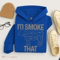 Chef Butcher Cook Bbq I'd Smoke That Cow Beef Funny Gift Hoodie thumb 4