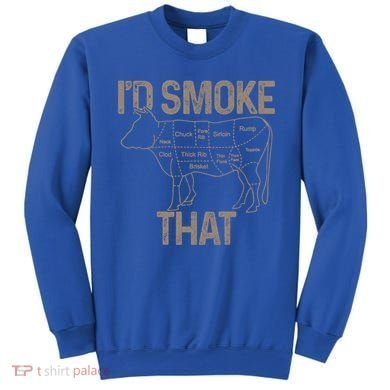 Chef Butcher Cook Bbq I'd Smoke That Cow Beef Funny Gift Sweatshirt