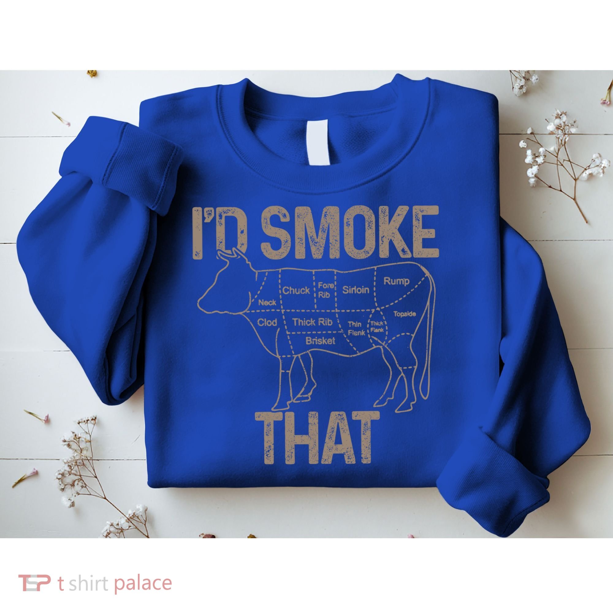 Chef Butcher Cook Bbq I'd Smoke That Cow Beef Funny Gift Sweatshirt