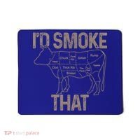 Chef Butcher Cook Bbq I'd Smoke That Cow Beef Funny Gift Mousepad thumb 0