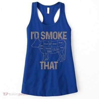 Chef Butcher Cook Bbq I'd Smoke That Cow Beef Funny Gift Women's Tank Top